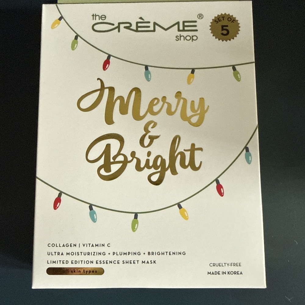 The Creme Shop Holiday Face Sheet Masks 5 Pack Merry & Bright Collagen Vitamin C